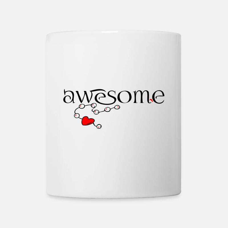 awesome, Herz - Tasse - Weiß