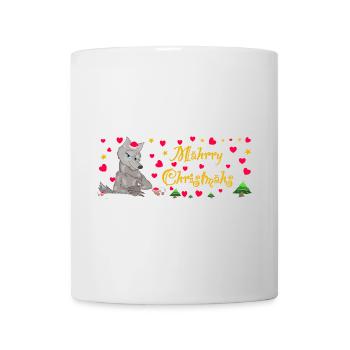 Kultiger Wolf Weihnachten, MÄHrry Christmähs Stern - Tasse - Weiß - Vorne