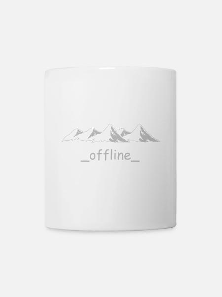 Bergsilhouette offline, Bergmotiv, offline - Tasse - Weiß