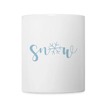 Snow Schnee Schneeflocke Handlettering Winter Xmas - Tasse - Weiß - Vorne