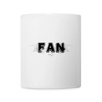 FAN Schriftzug mit Verzierung - Tasse - Weiß - Vorne