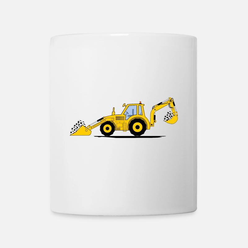 Traktor Bagger Baggerschlepper Fußball - Tasse - Weiß