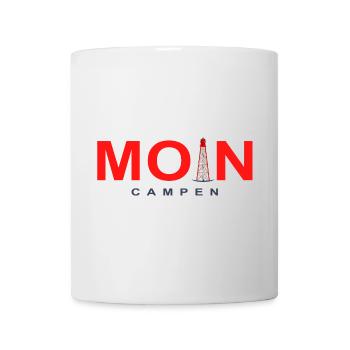 Moin Leuchtturm Campen, Nordsee, Deutschland - Tasse - Weiß - Vorne