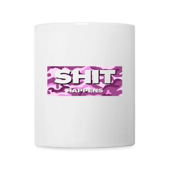 Shit happens pink tarn Design - Tasse - Weiß - Vorne