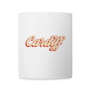 Cardiff Retro Script Logo - Tasse - Weiß - Vorne