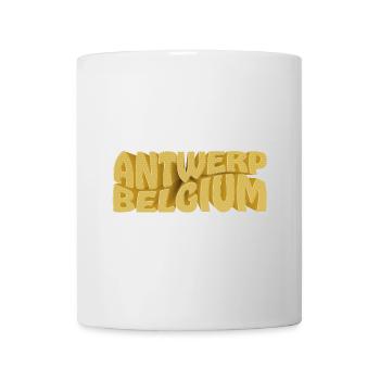 Antwerp Belgium Wortbild Retro Stil - Tasse - Weiß - Vorne