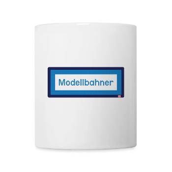 lustiger Spruch Modellbahner - Zugzielanzeige fun - Tasse - Weiß - Vorne