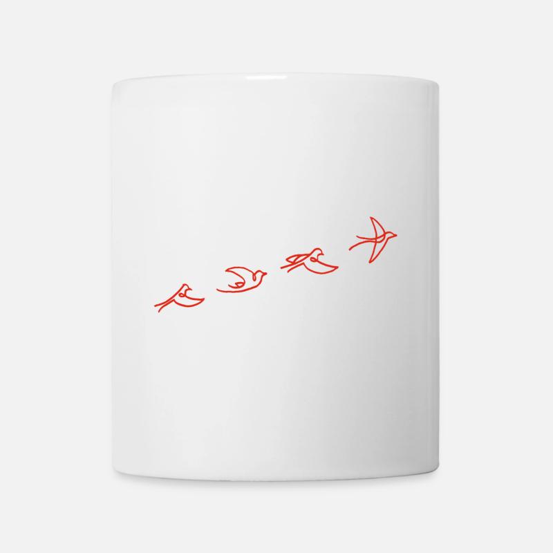 Le vol de l'oiseau rouge - Mug blanc - blanc