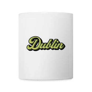 Dublin Retro Script in Lime - Tasse - Weiß - Vorne