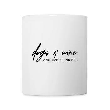 Les chiens et le vin rendent tout bien Hunde Spruch - Mug blanc - blanc - Devant
