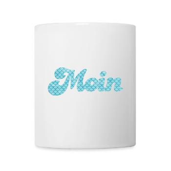 Moin Schuppen Schnörkel Handschrift nordisch Meer - Tasse - Weiß - Vorne