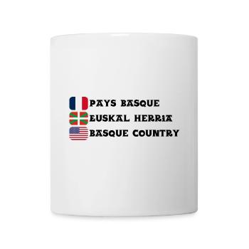 Pays Basque : drapeaux Français, Basque, Américain - Mug blanc - blanc - Devant