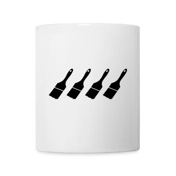 Pinceaux de peintre en bâtiment - Mug blanc - blanc - Devant