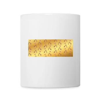 Christmas candy canes on a golden imitation backgr - Mug - white - Front