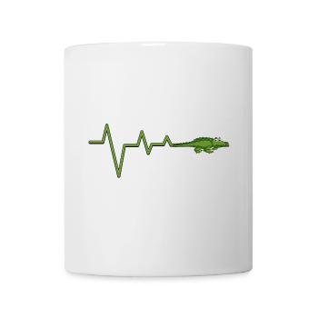 Pouls de crocodile sur ECG au néon - Mug blanc - blanc - Devant