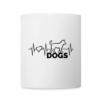 Herzschlag Herz Puls Dogs Hunde Hund Tiere Freunde - Tasse - Weiß - Vorne