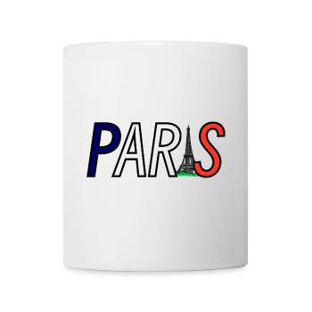Paris silhouette with Eiffel Tower play of colors - Mug - white - Front