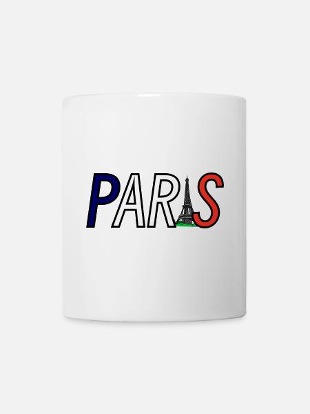 Paris silhouette with Eiffel Tower play of colors - Mug - white