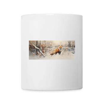 Fuchs Landschaft Schnee - Tasse - Weiß - Vorne
