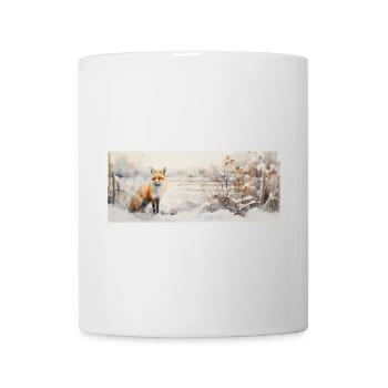 Renard paysage neige - Mug blanc - blanc - Devant
