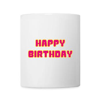 ANNIVERSAIRE. HAPPY BIRTHDAY - Mug blanc - blanc - Devant