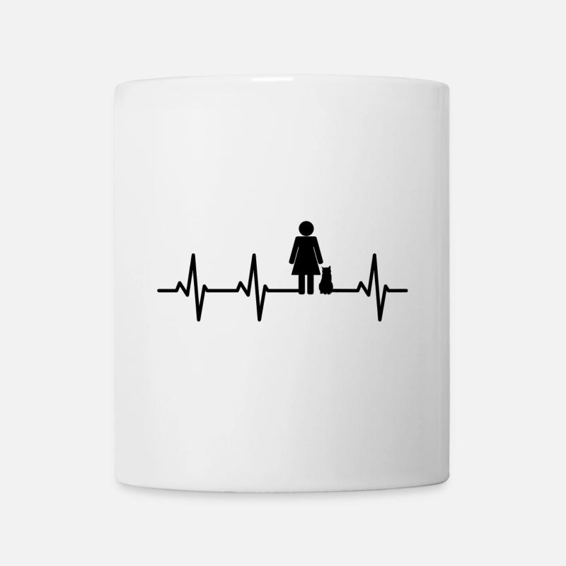 Katzenmutter Herzlinie - Tasse - Weiß