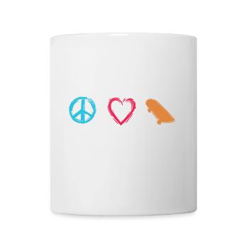 Planche à roulettes Peace Love - Mug blanc - blanc - Devant