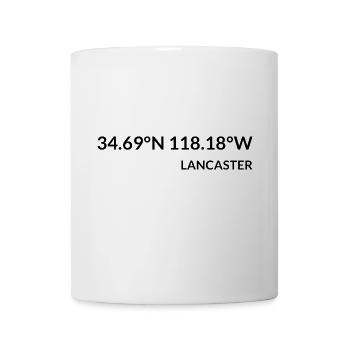 Lancaster California USA Koordinaten - Tasse - Weiß - Vorne