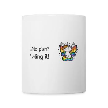 No plan? Wing it! Winged Unicorn Cat (colorful) - Mug - white - Front