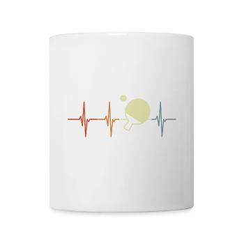 Table Tennis Heartbeat Retro - Mug blanc - blanc - Devant