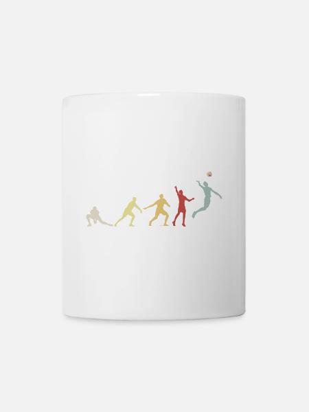 Volleyballer Evolution Retro Beach Volleyball - Mug - white