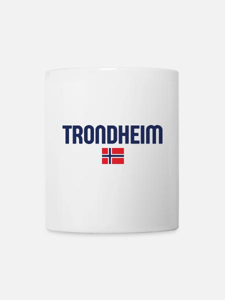 Trondheim Norwegen Flagge Design - Tasse - Weiß