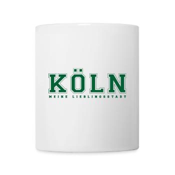 Köln university Neon Grün - Tasse - Weiß - Vorne