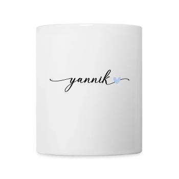 Yannik Name Kalligrafie Schrift - Tasse - Weiß - Vorne