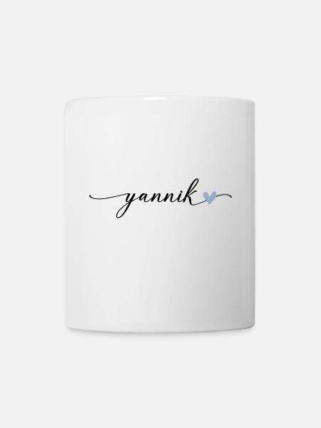 Yannik Name Kalligrafie Schrift - Tasse - Weiß