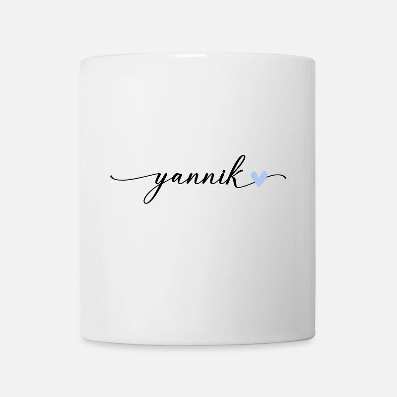 Yannik Name Kalligrafie Schrift - Tasse - Weiß