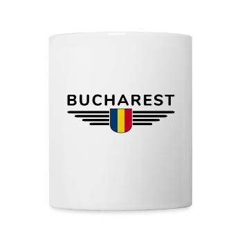 Bukarest T Shirt für Rumänien Fans Outfit - Tasse - Weiß - Vorne