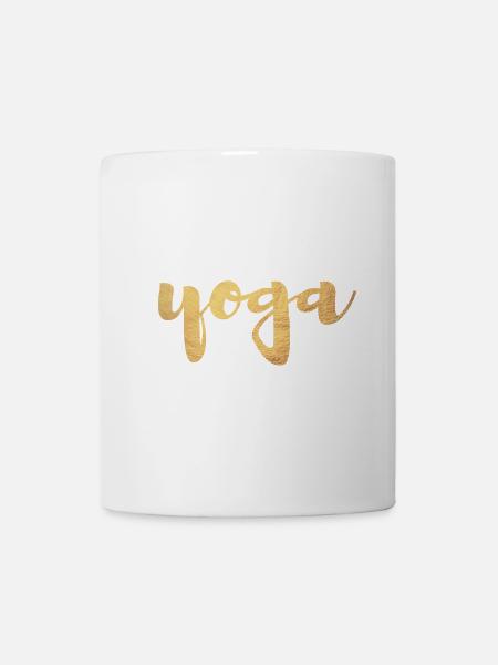 Yoga Gold Yogi Meditation Handschrift Hobby om - Tasse - Weiß
