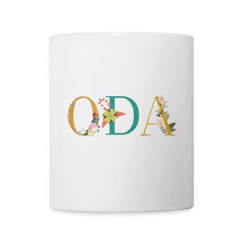 Nom de l’ODA décoré de fleurs - Mug blanc - blanc - Devant