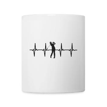 Golf Pulse Heartbeat - Autocollant de sport relatable - Mug blanc - blanc - Devant