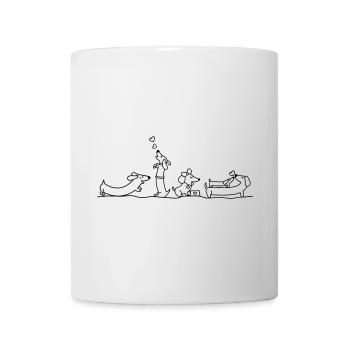 Liebevolle Dackelillustration - Tasse - Weiß - Vorne