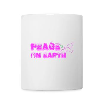 Peace on Earth with Bird pink - Mug - white - Front