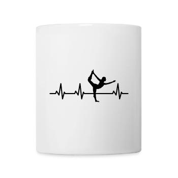 Yoga Liebhaber EKG Herzlinie - Tasse - Weiß - Vorne