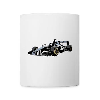 Formulaire 1 Autocollant de voiture - Conception de voiture de sport - Mug blanc - blanc - Devant