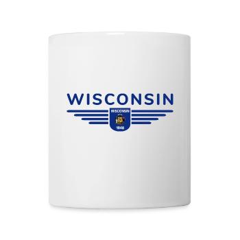 Wisconsin Fan Shirt – Natur & Stolz - Tasse - Weiß - Vorne