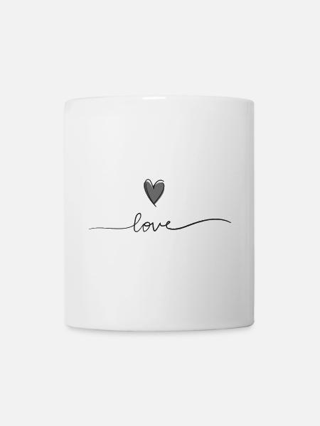 Love – mit Herz - Tasse - Weiß
