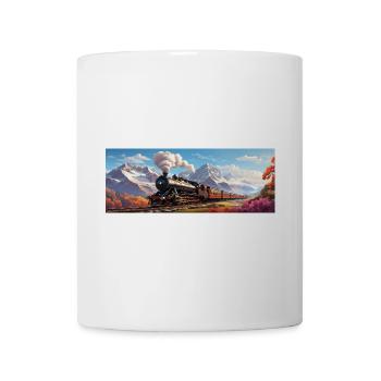 Nostalgic Railway Train with Steam Locomotive - Mug - white - Front