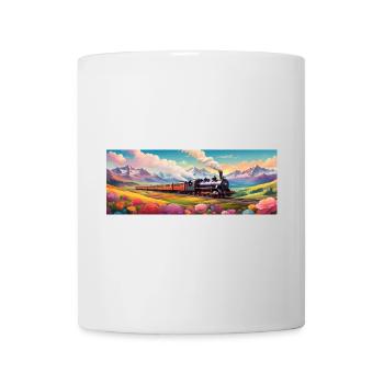 Nostalgic Railway Train with Steam Locomotive - Mug - white - Front