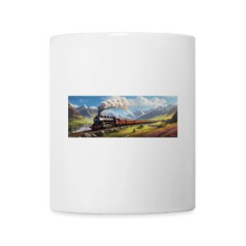 Nostalgic Railway Train with Steam Locomotive - Mug - white - Front