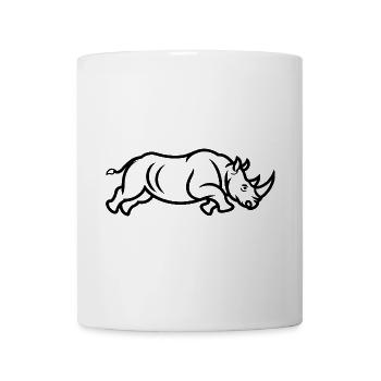 Mighty Rhino - Sauberes Tierdesign - Tasse - Weiß - Vorne